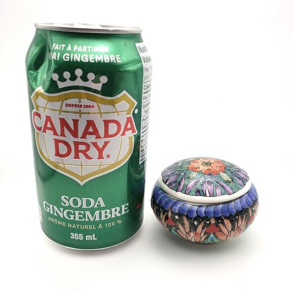 Vtg Sirga Avanos Ceramic Lidded Mini Trinket Box Hand Painted Signed Turkish EUC - Picture 2 of 9